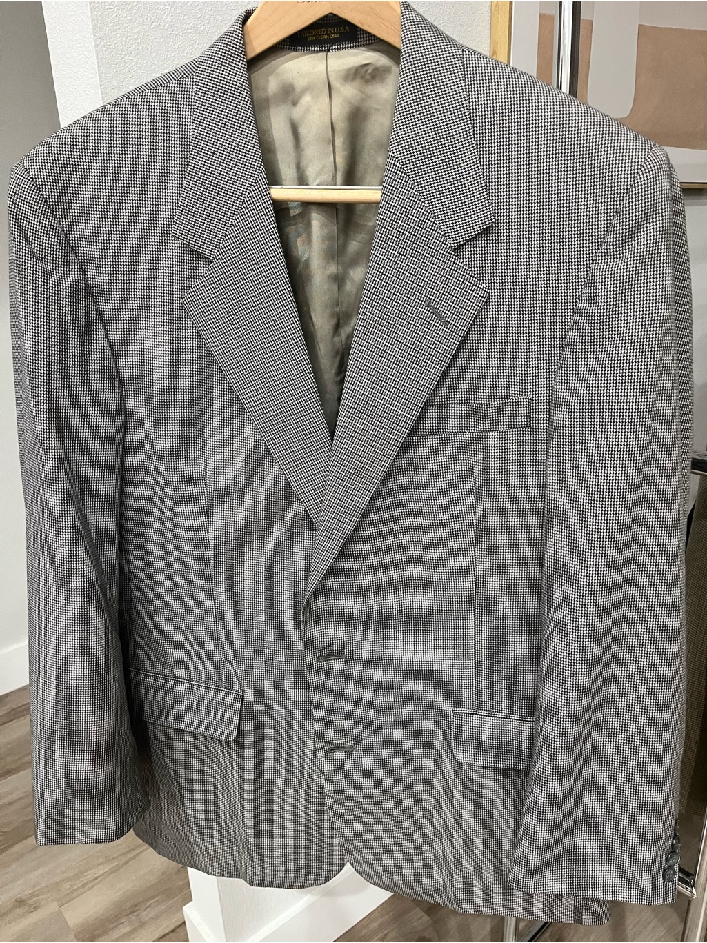 Men's Gray Micro-Pattern Sport Coat - Classic Single-Breasted Blazer